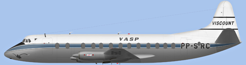 David Carter illustration of Viação Aérea São Paulo Viscount PP-SRC
